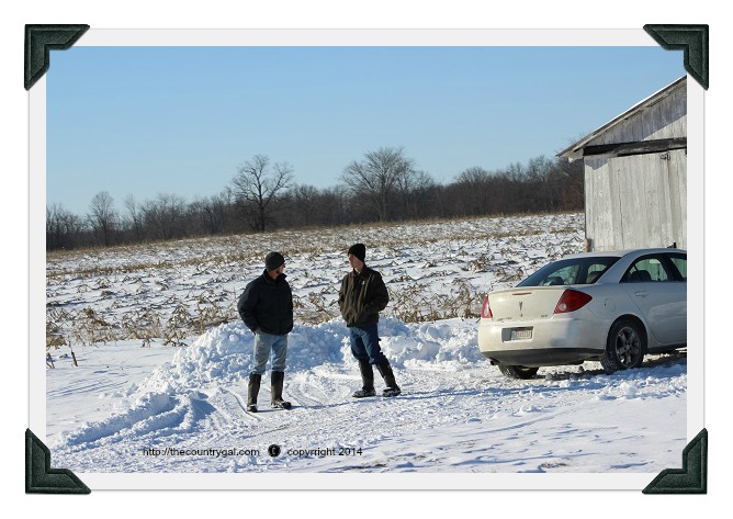 amish guys in snow